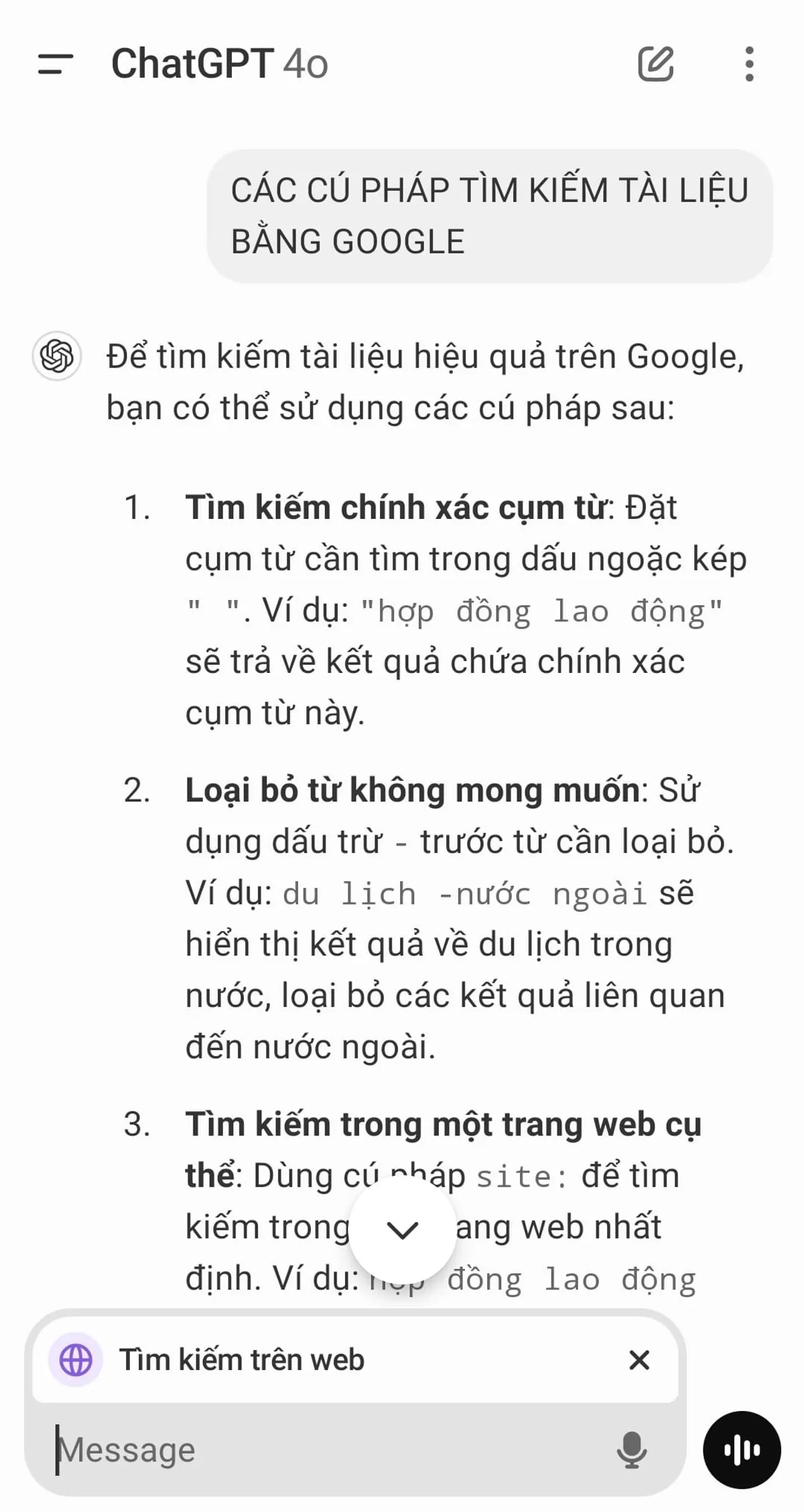 Các cú pháp tìm kiếm google